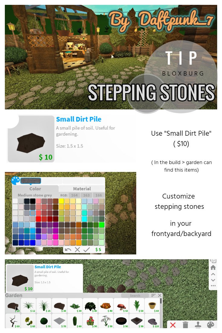 7 On Twitter Tip Stepping Stones Use Small Dirt Pile 10 - roblox how to custom loading texture 1 youtube