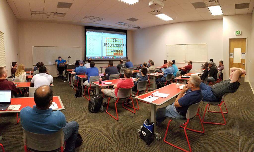 Full house for <a href="/MatthewYKnowles/">Matthew Y Knowles</a> at #atlcodecamp presenting a session on <a href="/Cypress_io/">Cypress.io</a>