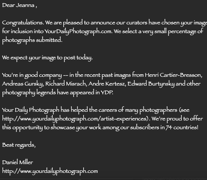 Enroll in yourdailyphotograph.com to see new and vintage photos everyday. And if you do it now, you can see mine later today!