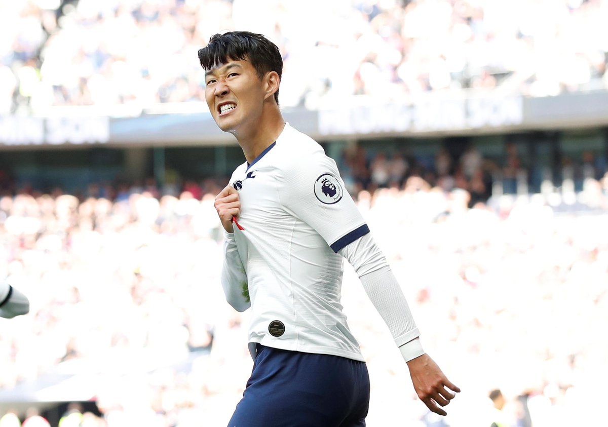 premierleague's tweet photo. Son is well and truly shining at the Tottenham Hotspur Stadium ☀️

#TOTCRY https://t.co/wpNYeAMUwk