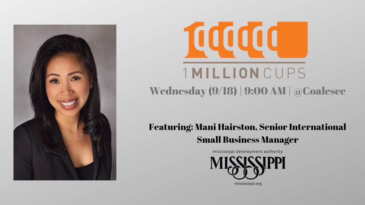 Hey guys! Join me Wednesday at <a href="/1MillionCupsJAC/">1MillionCups Jackson</a>!