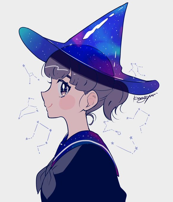 「upper body witch hat」 illustration images(Oldest)