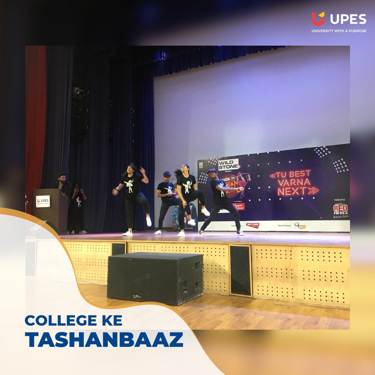 UPESDehradun's tweet photo. RedFM organized College Ke Tashanbaaz at MAC Bidholi Campus where we came across some really amazing talent that left the jury speechless.
It was an event full of fun.
#UPES #UniversityWithAPurpose #LifeAtUPES #CollegeEvents #Tashanbaaz https://t.co/jBJbO8iN4E