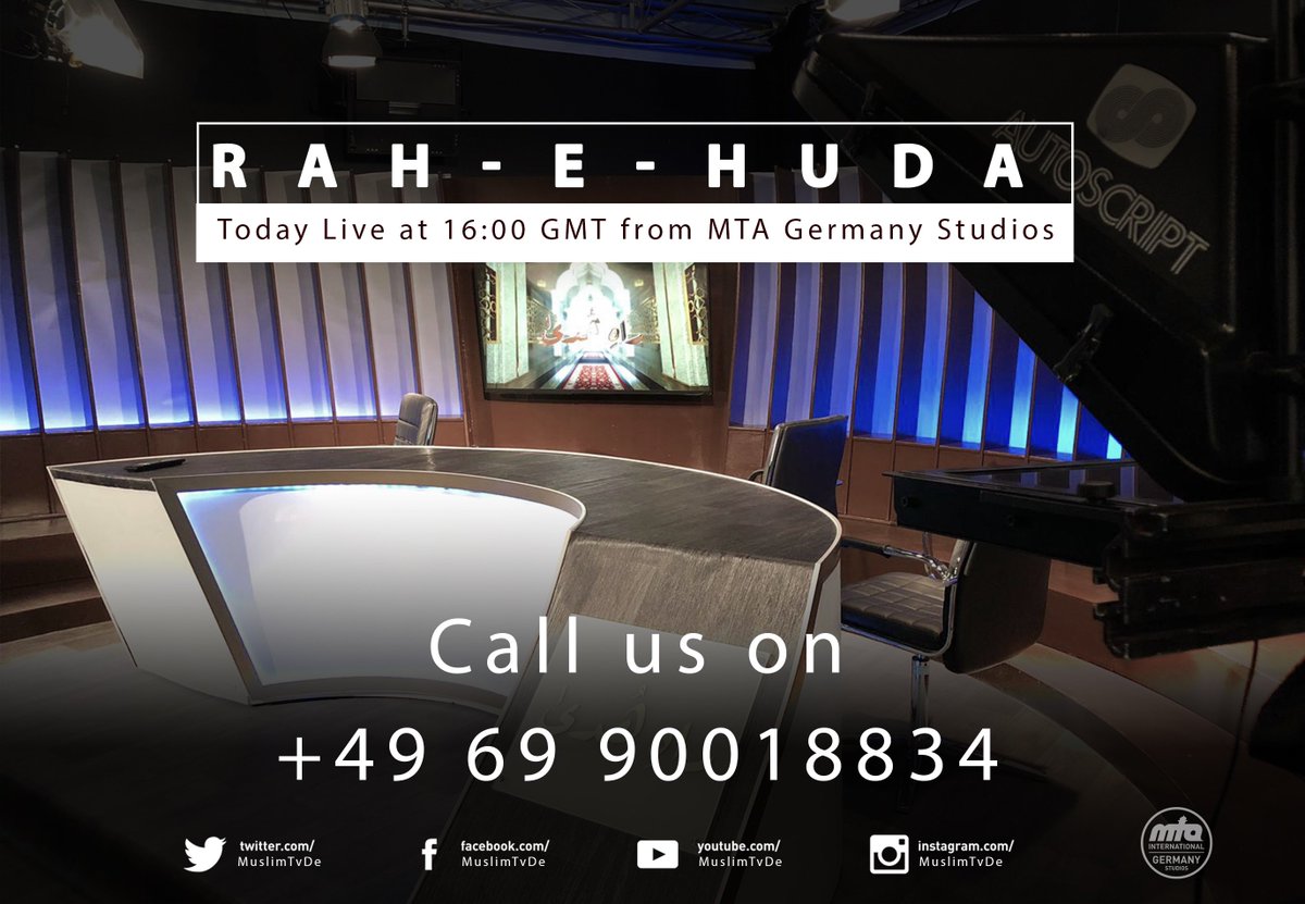 mtatvdeGlobal's tweet photo. Rah-e-Huda is back! #LIVE from Frankfurt, #Germany!

Tune in Today LIVE at 16 GMT and send us your questions!

Topic today: The truthfullness of Holy Prophet  saw

#MTAi #Islam #Ahmadiyya #Koran #Rahehuda https://t.co/ywlrhbWmIm