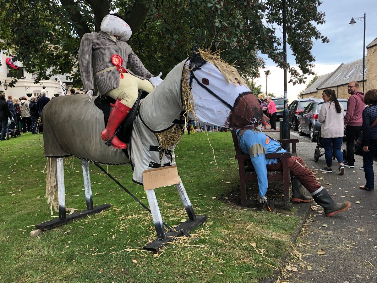 BewickCarol's tweet photo. When it’s #scarecrowweekend in the village it would be rude not to join in #earsdon #northeastlife #morrisdanceanyone https://t.co/t6nWV2MtXb
