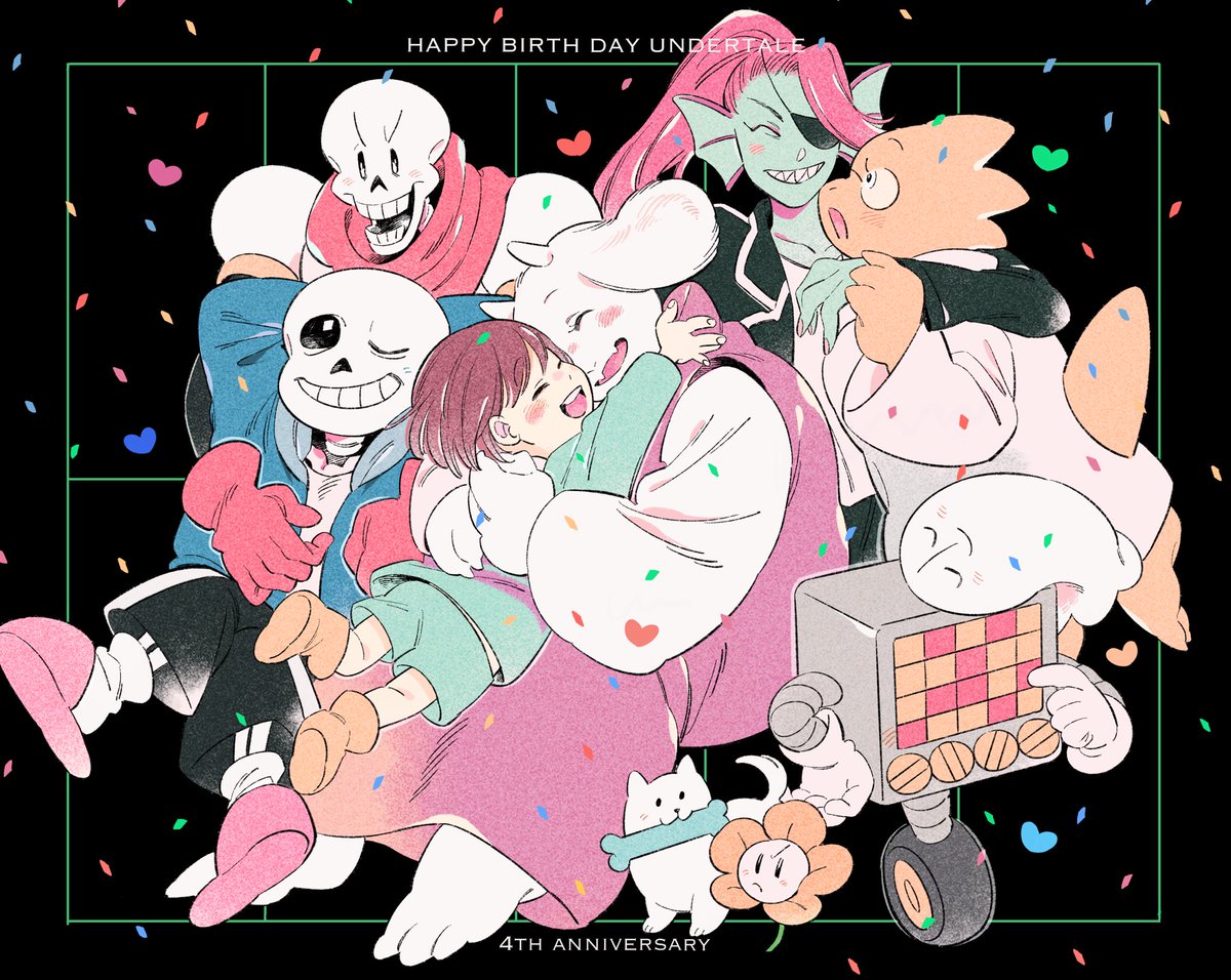 inuinuhesoten's tweet photo. 「ねえ、だいすきだよ」
#happybirthdayundertale
#Undertale四周年記念イラスト https://t.co/xXglxyiC5o