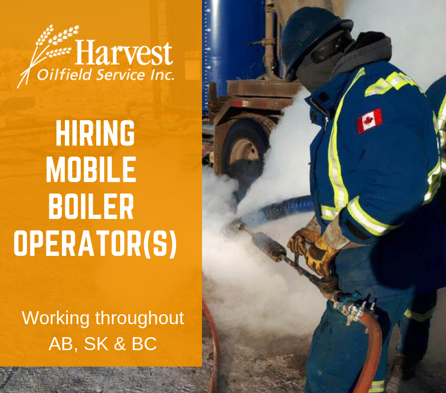 HarvestOilfield's tweet photo. NOW HIRING | We're seeking Boiler Operators for our winter season (operating in AB, SK, BC) See full job posting by clicking link in bio #jobposting #oilfieldservi es #boileroperator #mobileboilers #ab https://t.co/tjIsHG5bVL