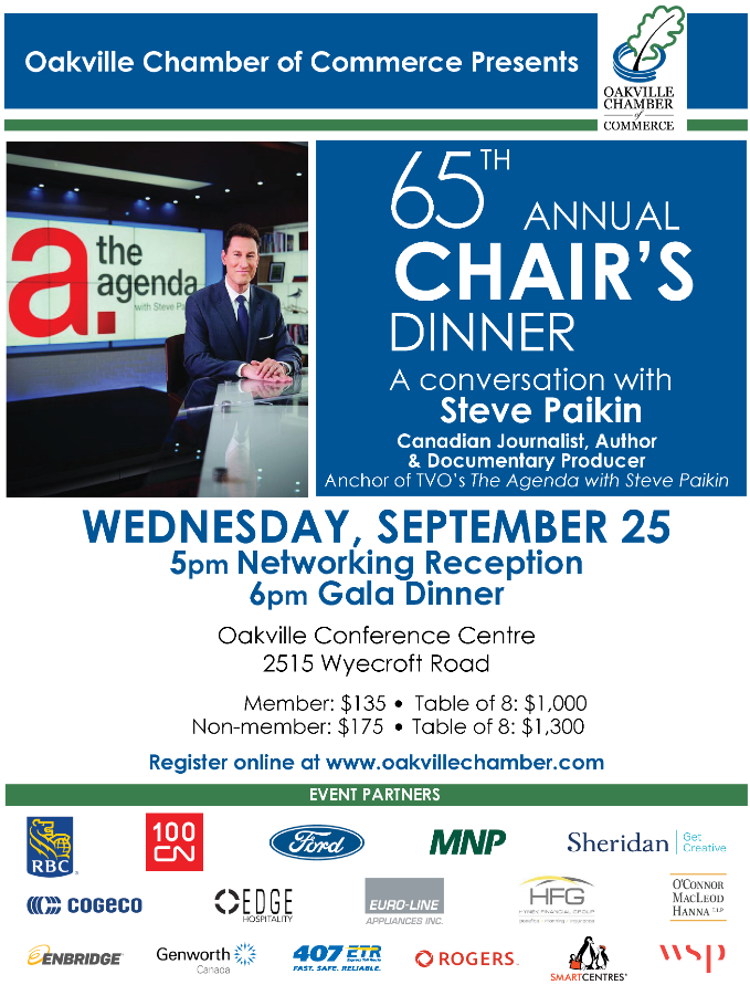 Join us for the 65th Annual Chair's Dinner! We will introduce the 2019/2020 Board of Directors and have a conservation with Canadian Journalist, Author &amp; Documetary Producer Steve Paikin <a href="/spaikin/">Steve Paikin</a> ! ➡️ bit.ly/2MxOMU7
#ChairsDinner2019 #OCC