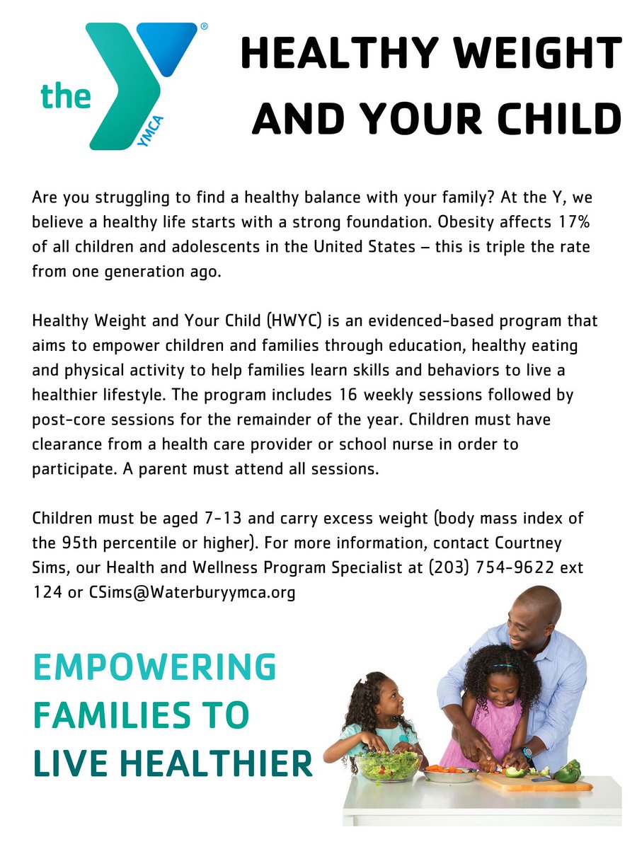 The Y wants to help your family build healthy habits that your child will be able to benefit from for a lifetime. If you think your family could use a little guidance, we can help! Contact Courtney for more information. #BecauseY #HealthyLiving #YouthDevelopment
