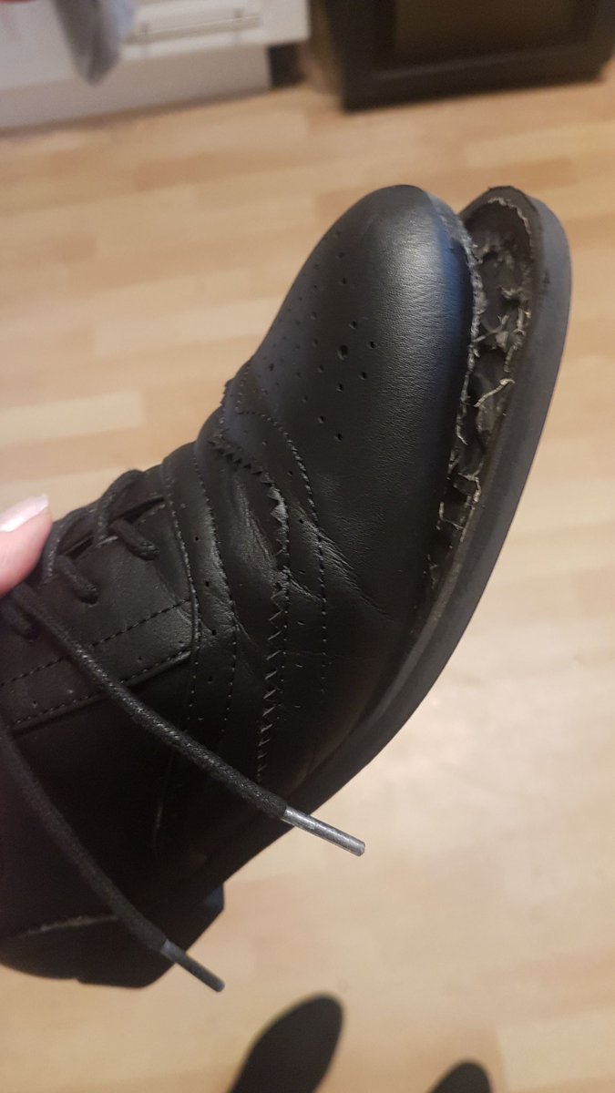 tmrobinson20's tweet photo. @newlook @NewLookHelp I cannot believe that my daughter has only been wearing these shoes for school for 8 days! https://t.co/oK2Hf9Pxhv