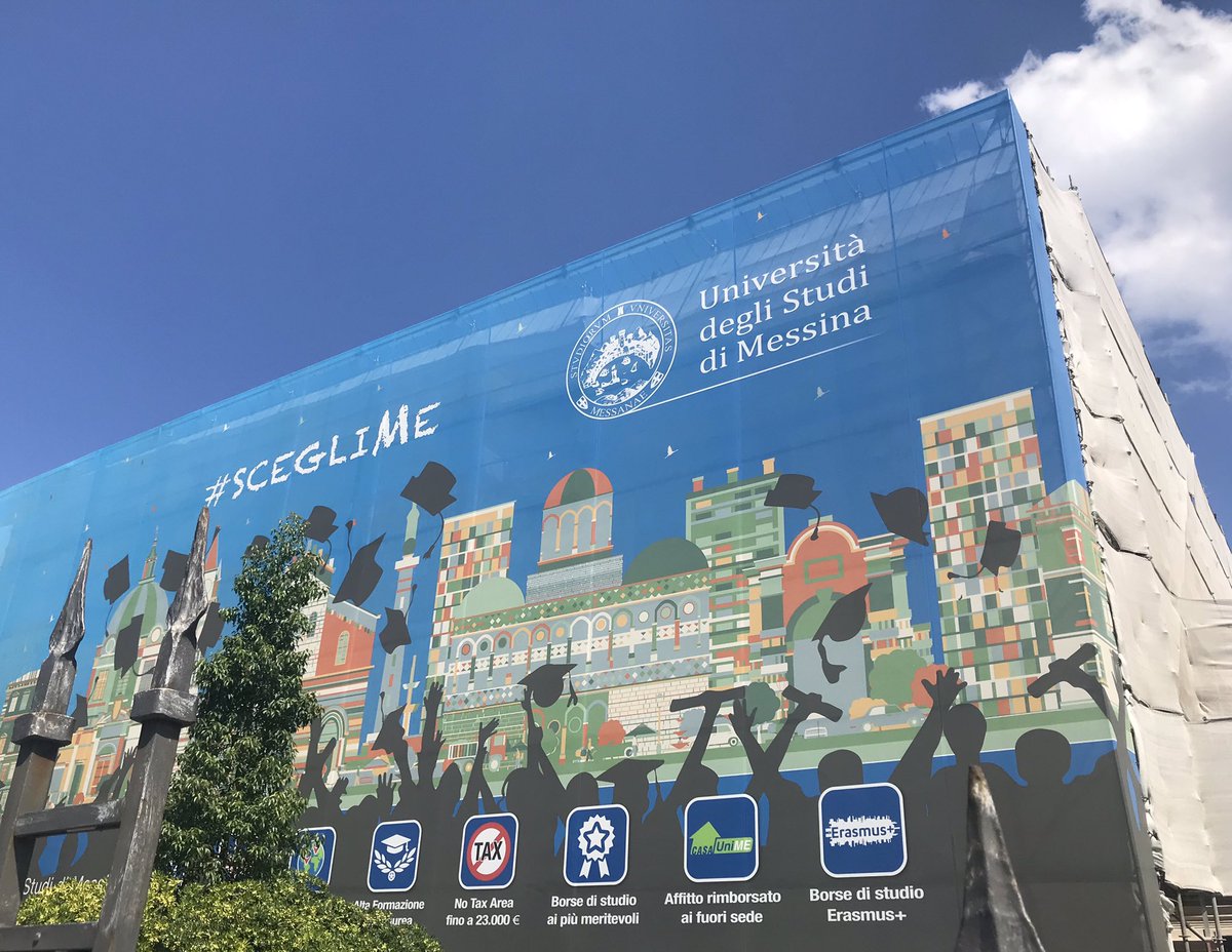giacomo_darrigo's tweet photo. Spettacolo pubblicità e slogan dell’Università di Messina sulla sua facciata a copertura dei lavori della sede centrale: #scegliMe👨🎓
W la mia Università! https://t.co/WolruRrJMp