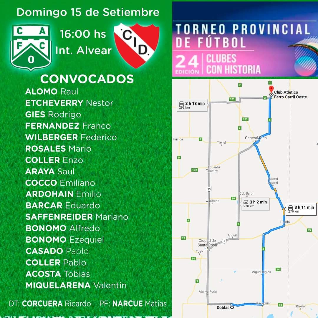 EL ROJO VIAJA A ALVEAR!
Mañana desde las 16:00 en el Estadio "Parque de la Tradición" visitamos a <a href="/Ferro_deAlvear/">Ferro de Alvear</a>
#VamosRojo #VamoslosPibes