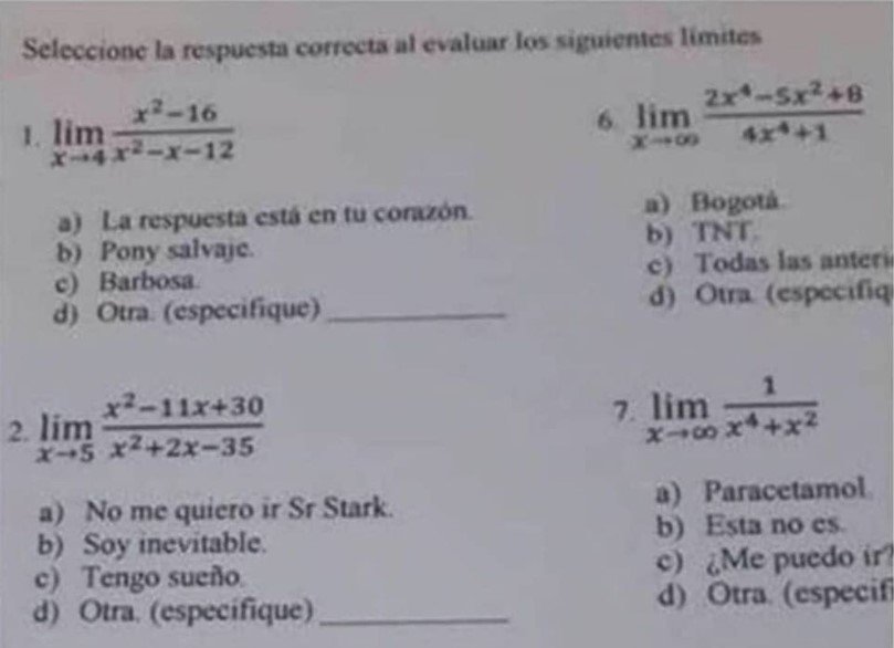 Los alumnos insistieron en hacer el examen "tipo test"