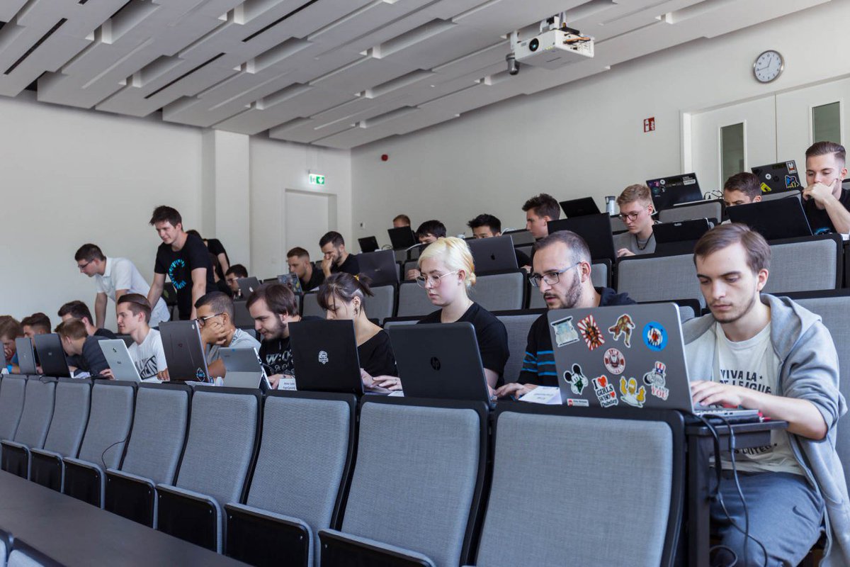 andrea_ruffing's tweet photo. CTF Workshop at CISPA day 1. Our Saarsec team teaching 30 students and pupils the basics of capture-the-flag challenges. To be continued tomorrow...#saarsec #CISPA https://t.co/3HmOYcfijn