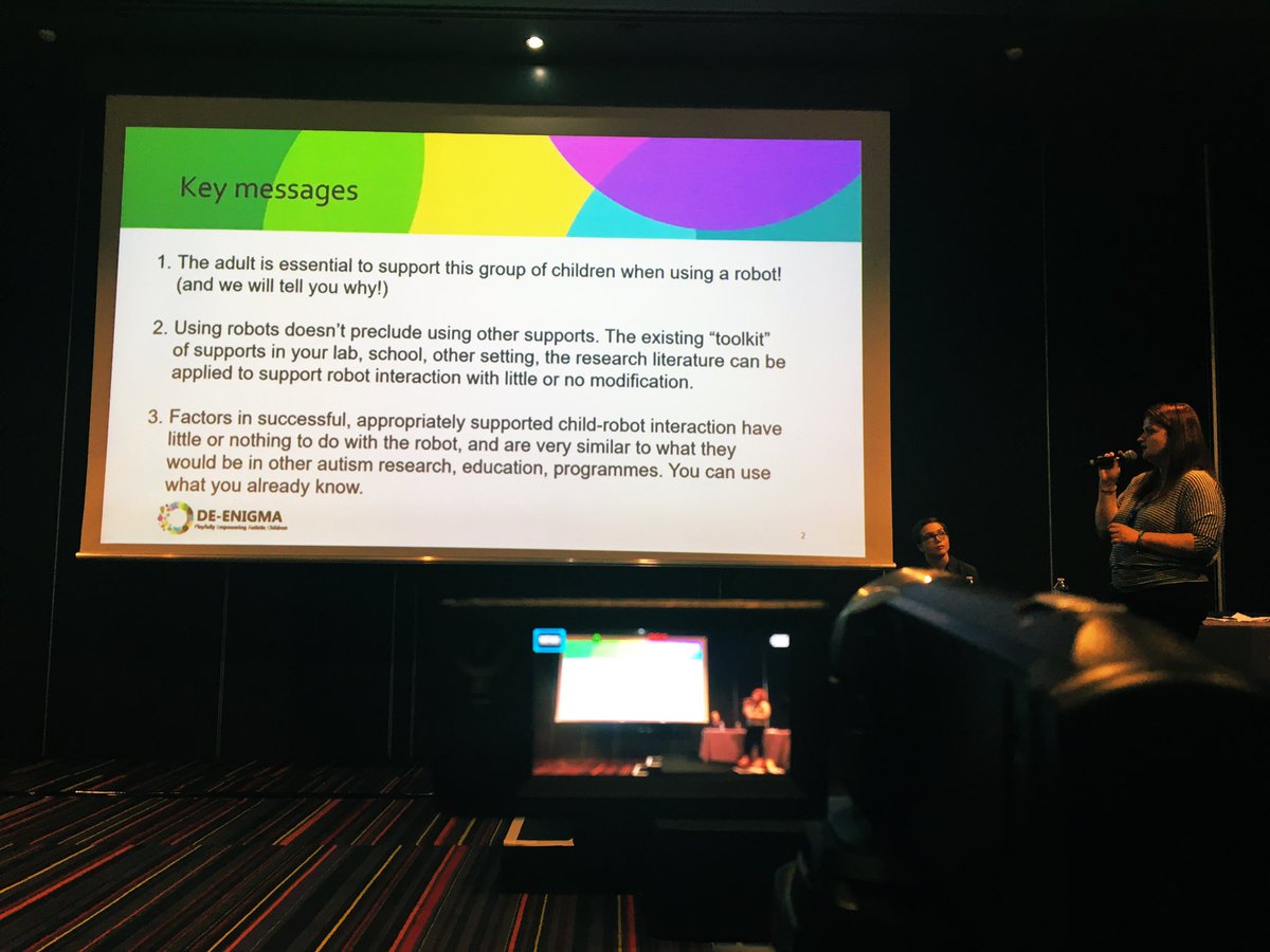 Audience at the #DEENIGMA workshop of the #AECongress are more interested in learning more about ”Supporting children in robot interaction: helpful tools and adults role”.
Our partners have key mesages for that!
#autism #robot #robotics