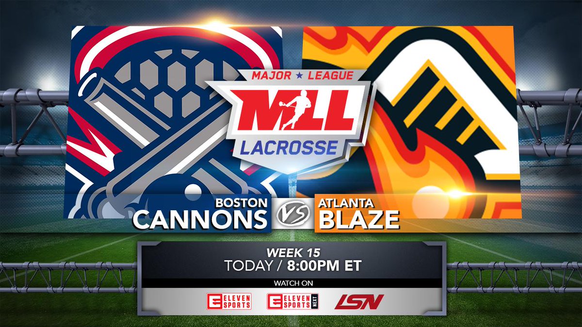WatchLacrosseTV's tweet photo. TONIGHT on LSN and @ElevenSportsUSA: @BostonCannons at @AtlantaBlaze | Coverage starts at 7:30pm ET with the Lacrosse Now Pregame Show, faceoff at 8pm ET | WATCH FREE https://t.co/GMgAsb0Wj0
