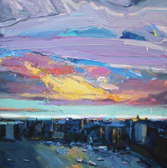 “Sydney Skyline From Milsons Point II”, oil on linen.
#artoftheday #abstractexpressionist #artgallery #sydney #milsonspoint #skyline