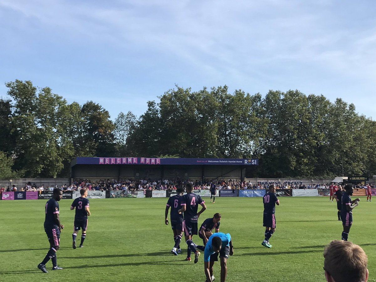 MattSaltmarsh's tweet photo. Thanks @DulwichHamletFC for hosting @PeckhamSponsors and @UNHCRUK today. Shame about the result ⚽️ #WithRefugees https://t.co/QS9lkceLON