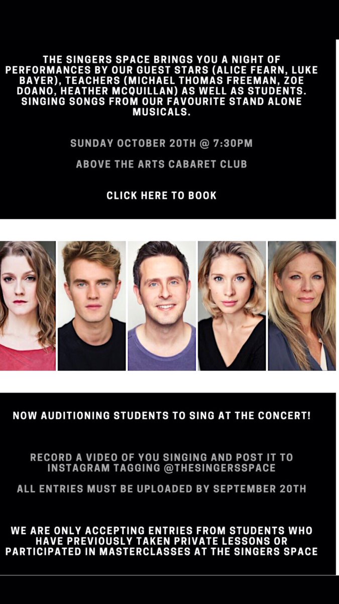 A message to all my wonderful <a href="/thesingersspace/">The Singers Space</a> students. 

DO you want the chance to sing at our wonderful concert on the 20th  of October ?!? Check out the audition brief below !!! Need help ? DM me :)