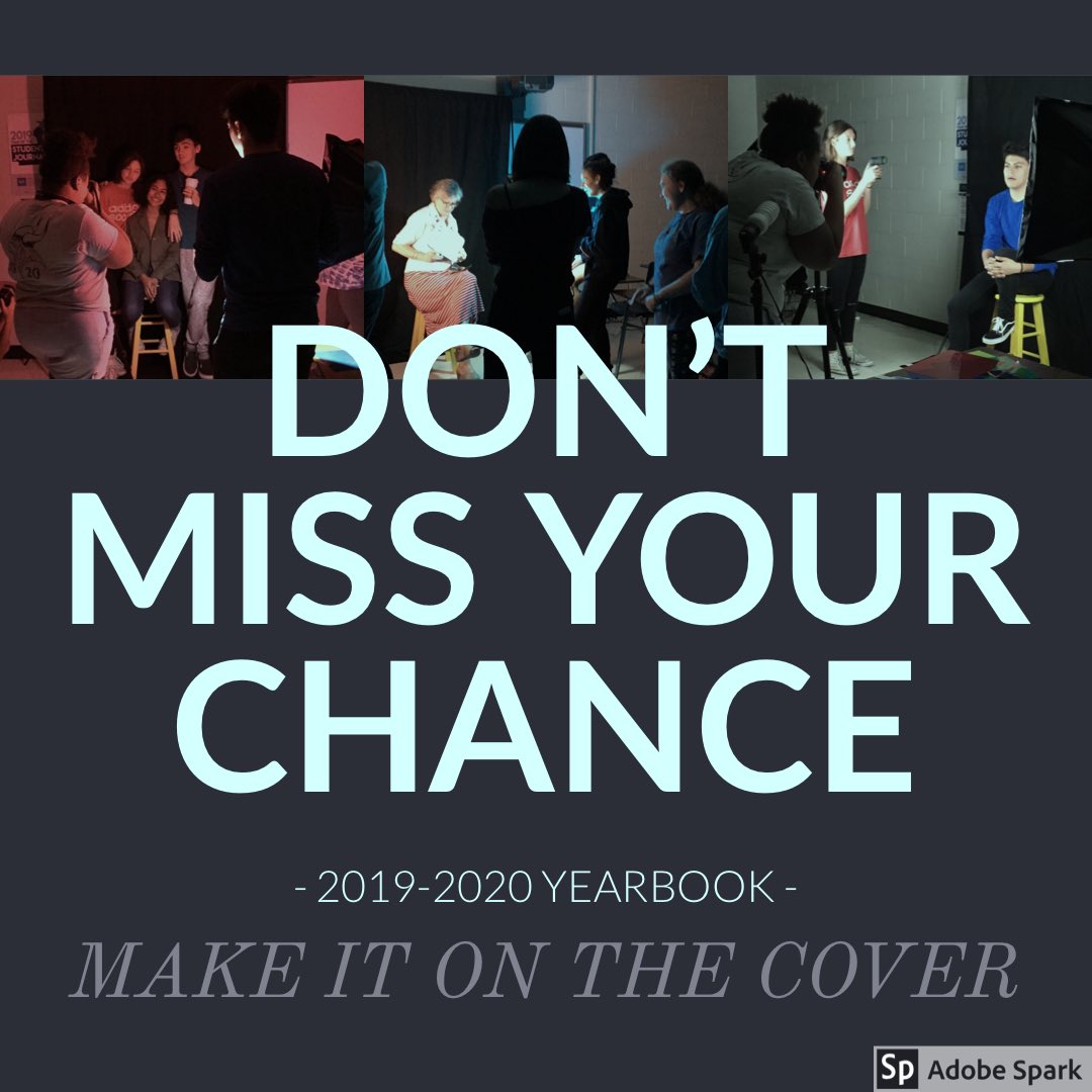 The cover is filling up quickly. We know you’ve seen the commotion in room 403. You have until 11:59 PM on Monday to buy a book and get your cover spot. Go to jostensyearbooks.com now!