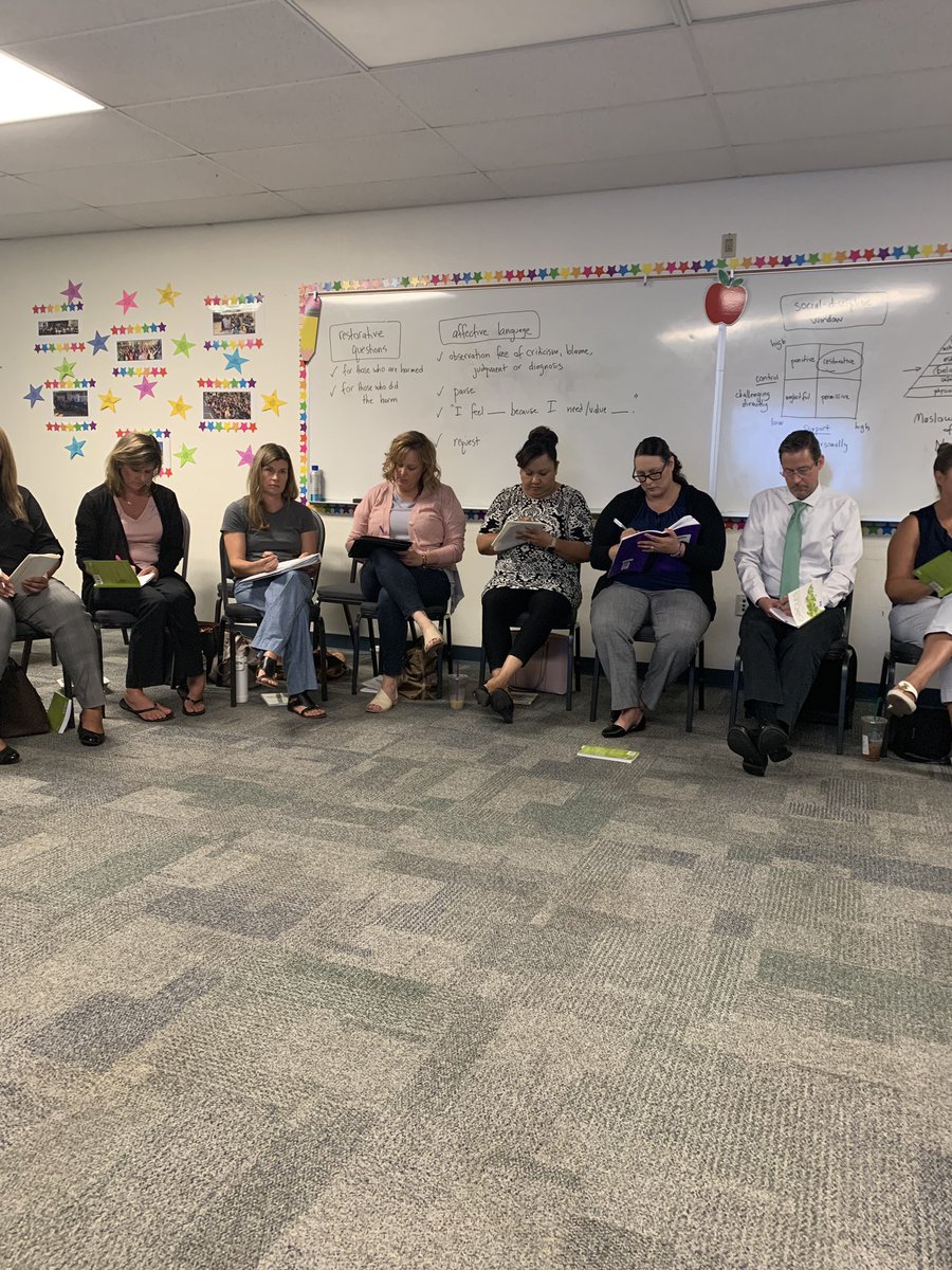 PVSDSTUSERV's tweet photo. @PVSDCamarillo Administrators and Counselors learning and practicing Restorative Practices and Circles. #pvproud @karenjunker https://t.co/ycXuTdXgay
