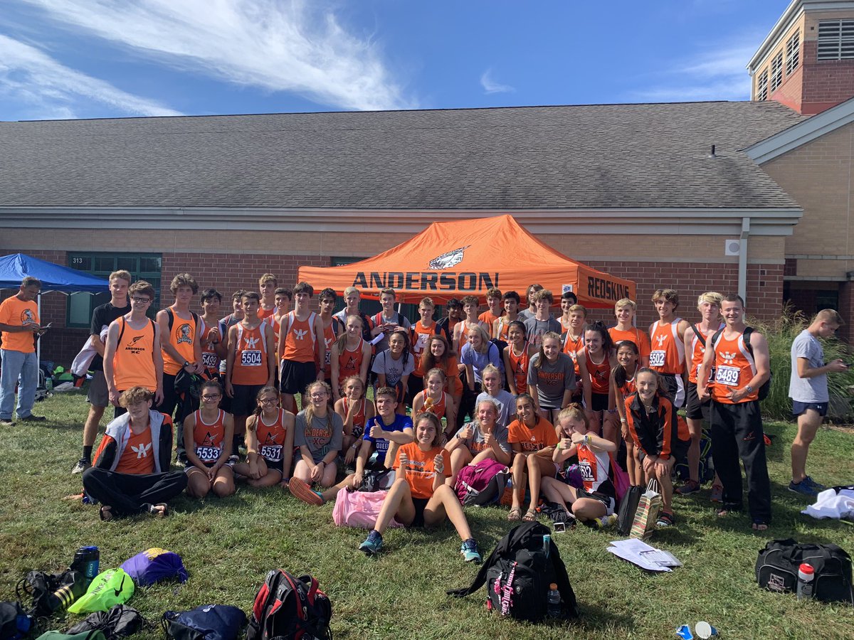 CoachDeke's tweet photo. @ahsgirls_xc @AHSRedskins_AD More progress today in Milford! Lots of PRโs & seasonโs bests!! Shout out to Emma for 4th overall in 19:28...moving up near the top of our honor roll! And our #1runner on that honor roll was there today! So great to have our alums there to support โค๏ธ https://t.co/If4SH2SUDG