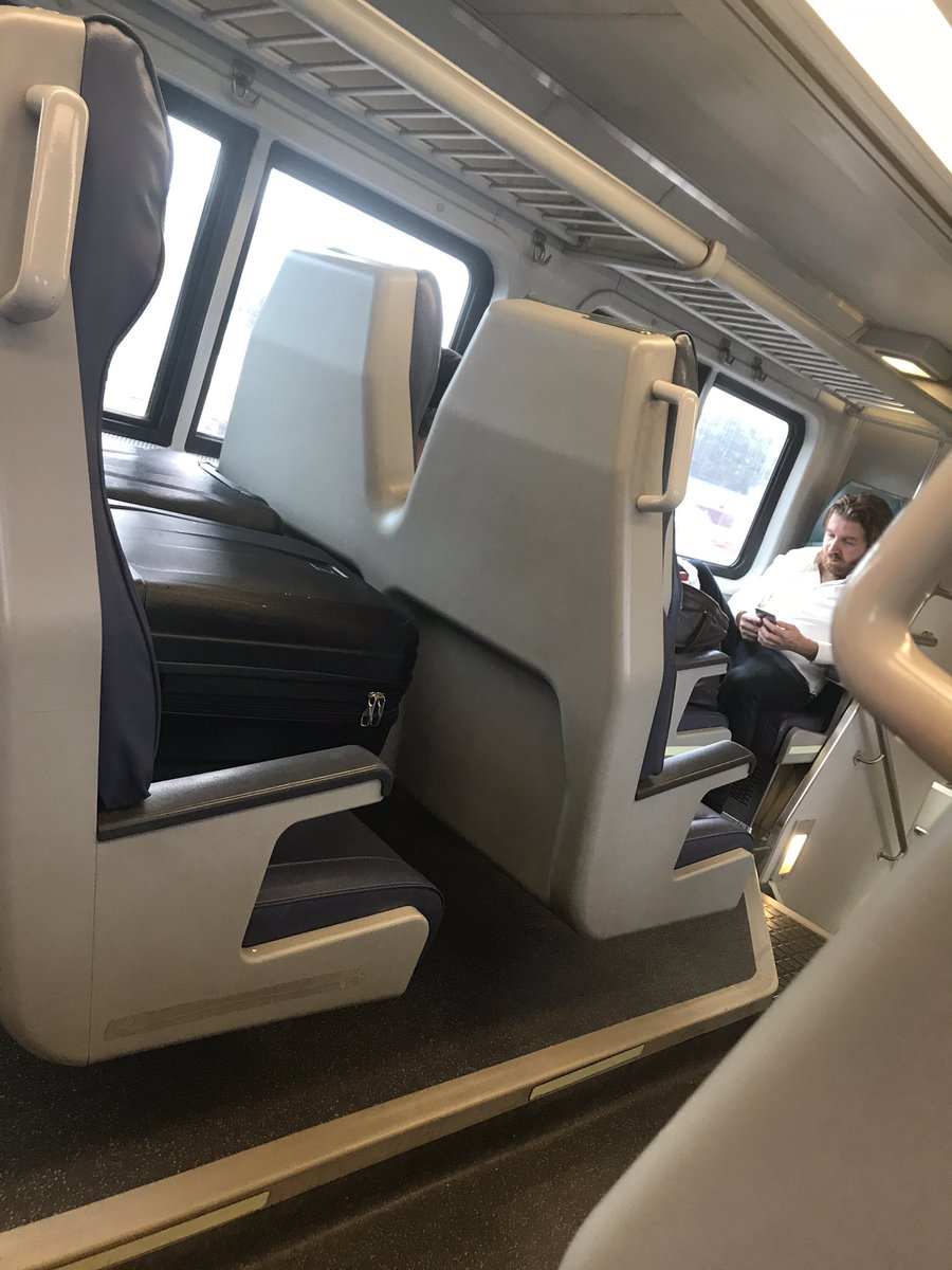 TracyZamot's tweet photo. @LIRR how much do these seats cost and why do people get away with this? Are there regulations? https://t.co/b5JHsTPv4z