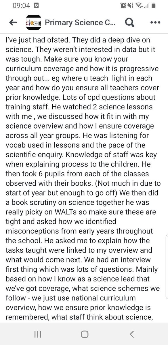 MissKaurTeacher's tweet photo. Just read up on a school who had #Ofsted in this week and they did a deep dive into Science. Insightful stuff! #edutwitter #education #primaryscience https://t.co/toAqkV0hIq