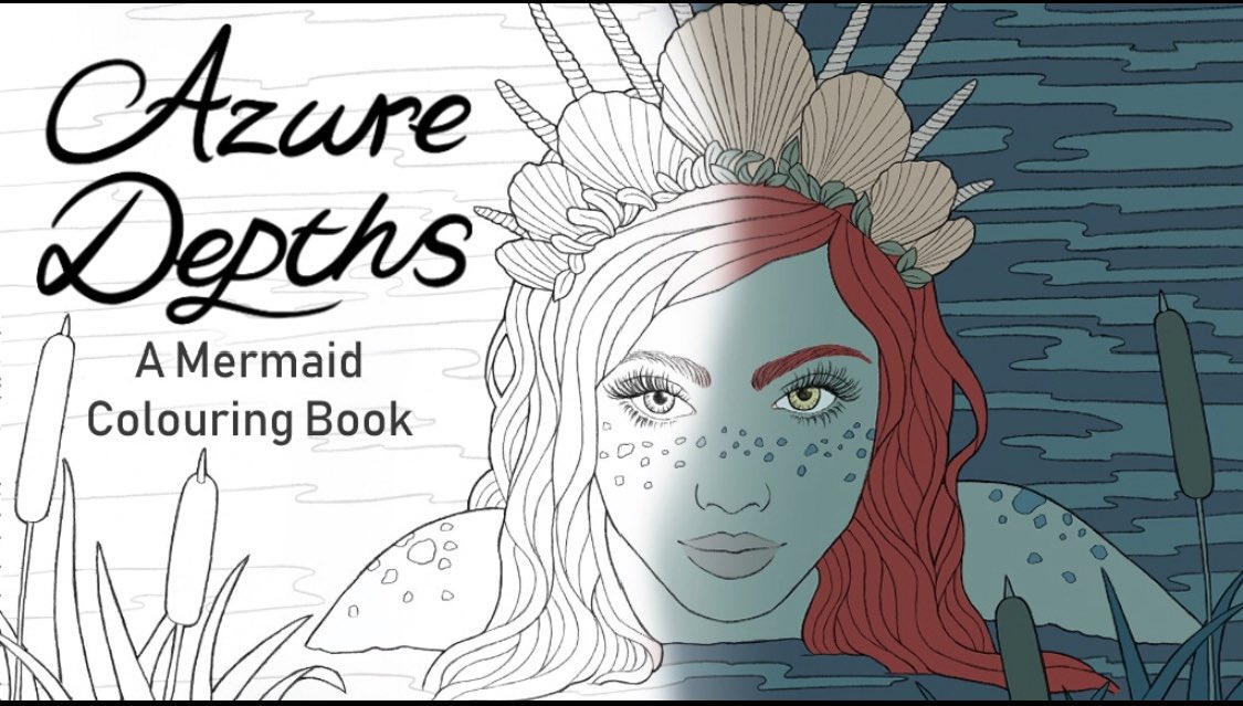 ConjuringEllen's tweet photo. #AzureDepths is now 100% funded
🎉🥳🎉

That means this mermaid colouring book is now open to preorder via Kickstarter 

-will ship in time for the winter holidays

https://t.co/APteNbcrZs

A HUGE thank you to everyone that has made this possible 🥰 https://t.co/zP4NW7sFP5