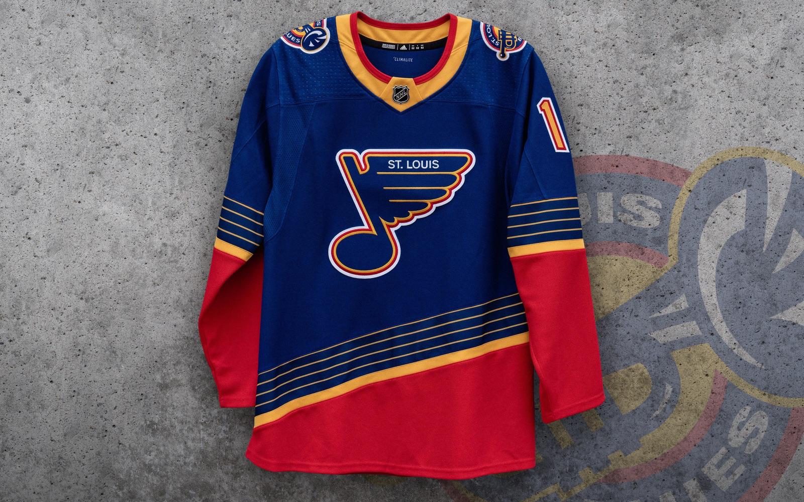 icethetics on Twitter: "The #StLBlues unveiled a '90s throwback jersey for  2019-20 this morning! Take a closer look on the blog. #WeAllBleedBlue  #AlsoBloodisRed Three new #NHL jerseys in 24 hours—keeping Icethetics  #JerseyWatch