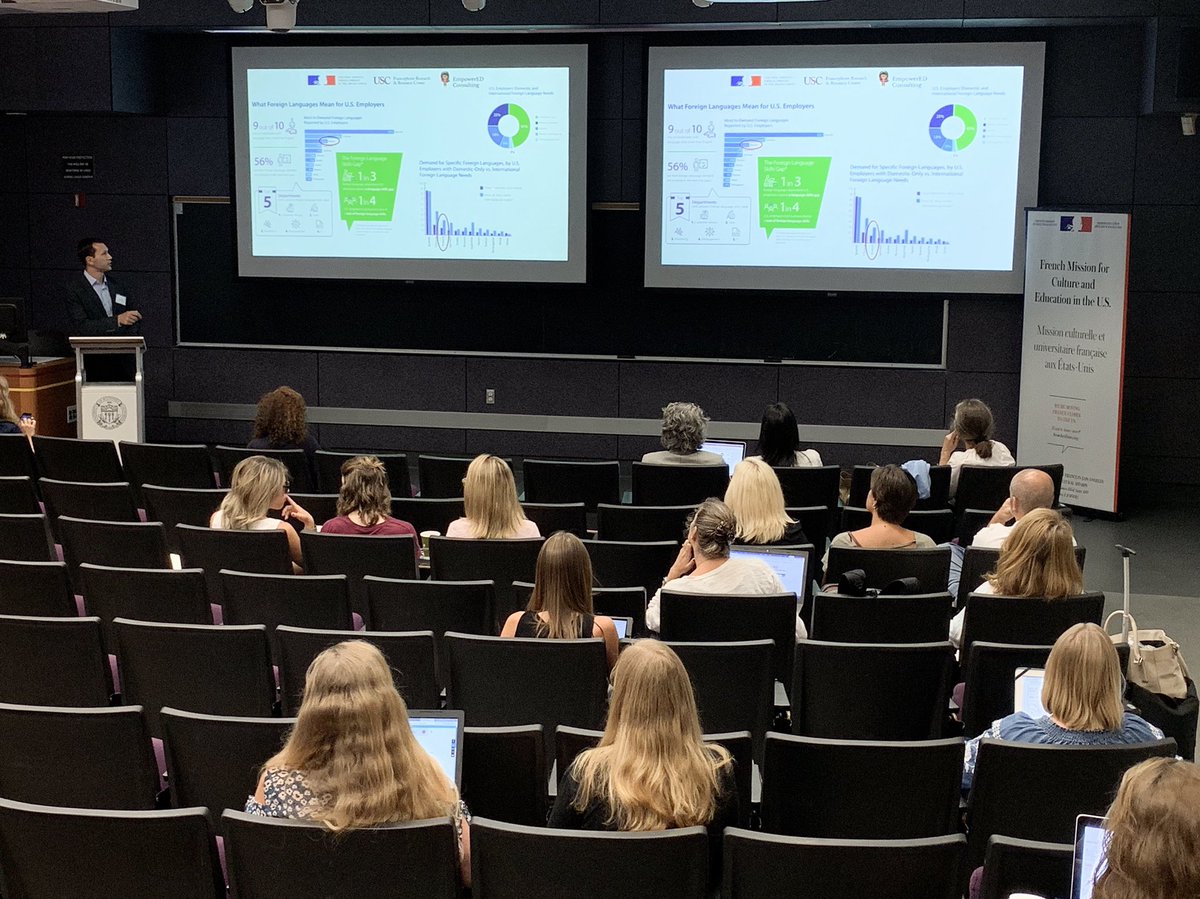 FranceinLA's tweet photo. Proficiency in more than one language is a valuable skill to be cultivated &amp; 🇫🇷-dual immersion program is our priority! Today @USC's 🇫🇷 Research Center with @FrenchCultureLA , @EmpowerED_PD , @TV5MONDE &amp; #French teachers from all part of CA to attend our 2019 #FallImmersionPD 👏🏼! https://t.co/7AmVcANDKM