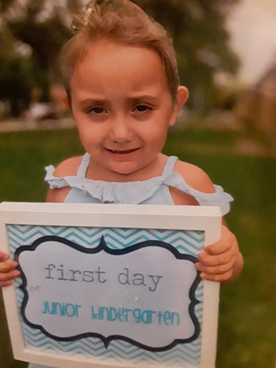 Sept. 4th first day in junior kindergarten. 💖