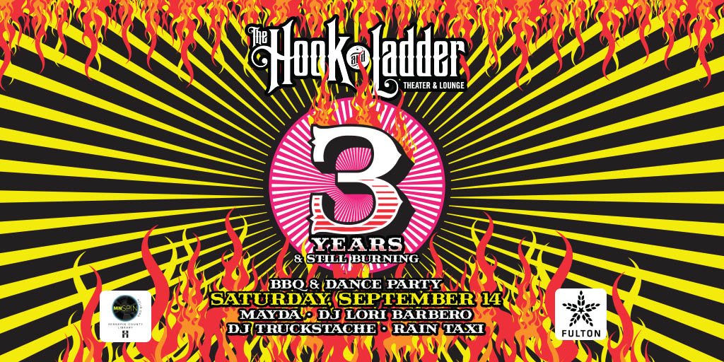 Today we celebrate 3 years of providing a performance home for thousands of artists from the Twin Cities and beyond! Join us
--
BBQ. Readings. Live Music. DJ's. You. Me. Free.
4pm BBQ :: 7pm Readings :: 8pm Music
Family Friendly :: 21+ to Drink
--
INFO --&gt; thehookmpls.com/event/hook-3rd…