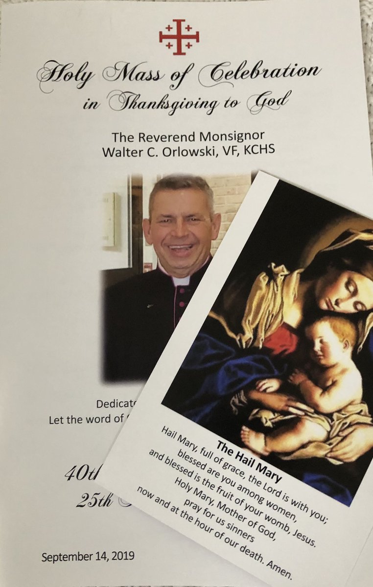 StMatthewNorwlk's tweet photo. Today’s the day! 4pm Mass - join us as we give thanks for Msgr Walter’s 25 years as Pastor &amp; 40th Ordination Anniversary! Souvenir Prayer Cards at this Mass of Thanksgiving; Reception in Great Room with Zody’s hors d’oeuvres. “Let the Word of Christ, rich as it is, dwell in you.” https://t.co/mGSolFABdq