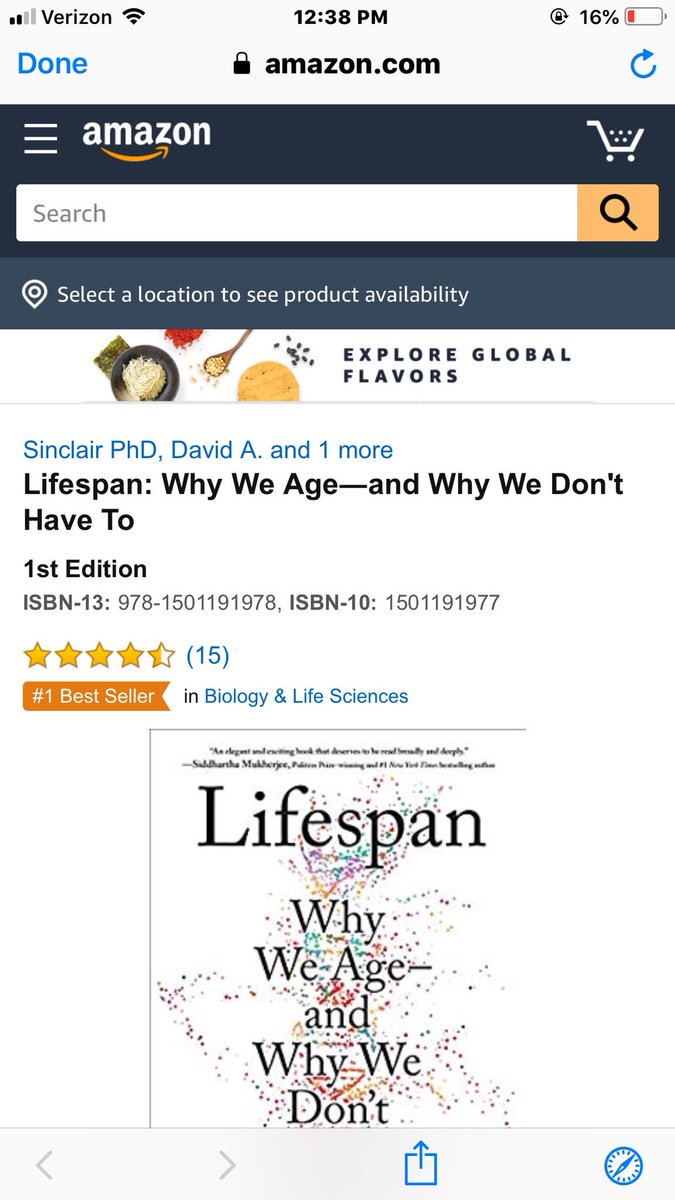 Lin_ling_88's tweet photo. A ground-breaking book on aging, entitled, “Lifespan: Why We Age―and Why We Don't Have To”
▪️Authored by Dr. David Sinclair, a principal member of CohBar’s Scientifi Advisory Board. The book was released in September 10 and became an instant best-seller
$CWBR #NASH #DBT2
#MBT https://t.co/hAQBLsyAbJ
