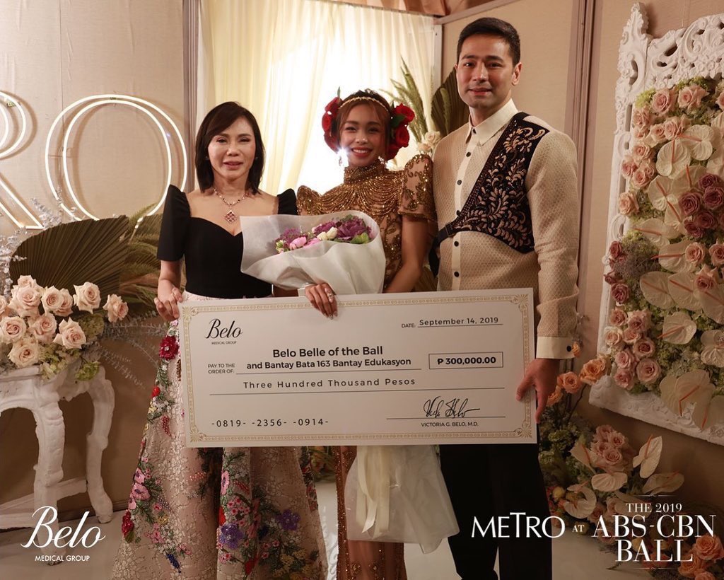iamjo_80's tweet photo. Congratulations #MaymayEntrata @maymayentrata07 for winning the #BeloBelleOfTheBall2019  at #ABSCBNBall2019  for sure, matutuwa ang #BantayBata at ang #ELMTREE foundation sa regalo mo.  #MayWard3rdBallTogether https://t.co/U9Rw2xnyBn