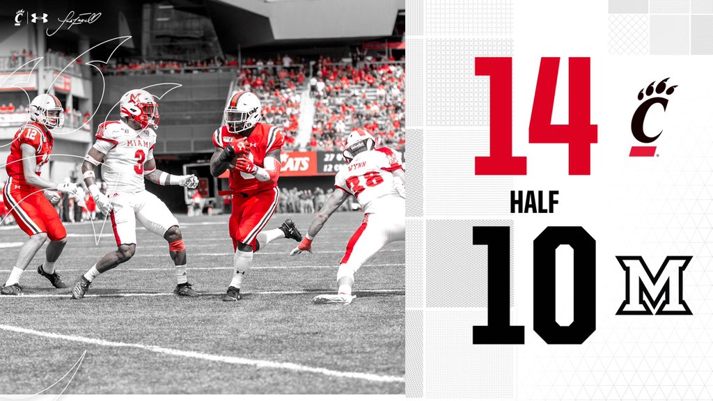Cincinnati Football On Twitter Four Point Lead Heading Into The Locker Room Bearcats Rivalryweek