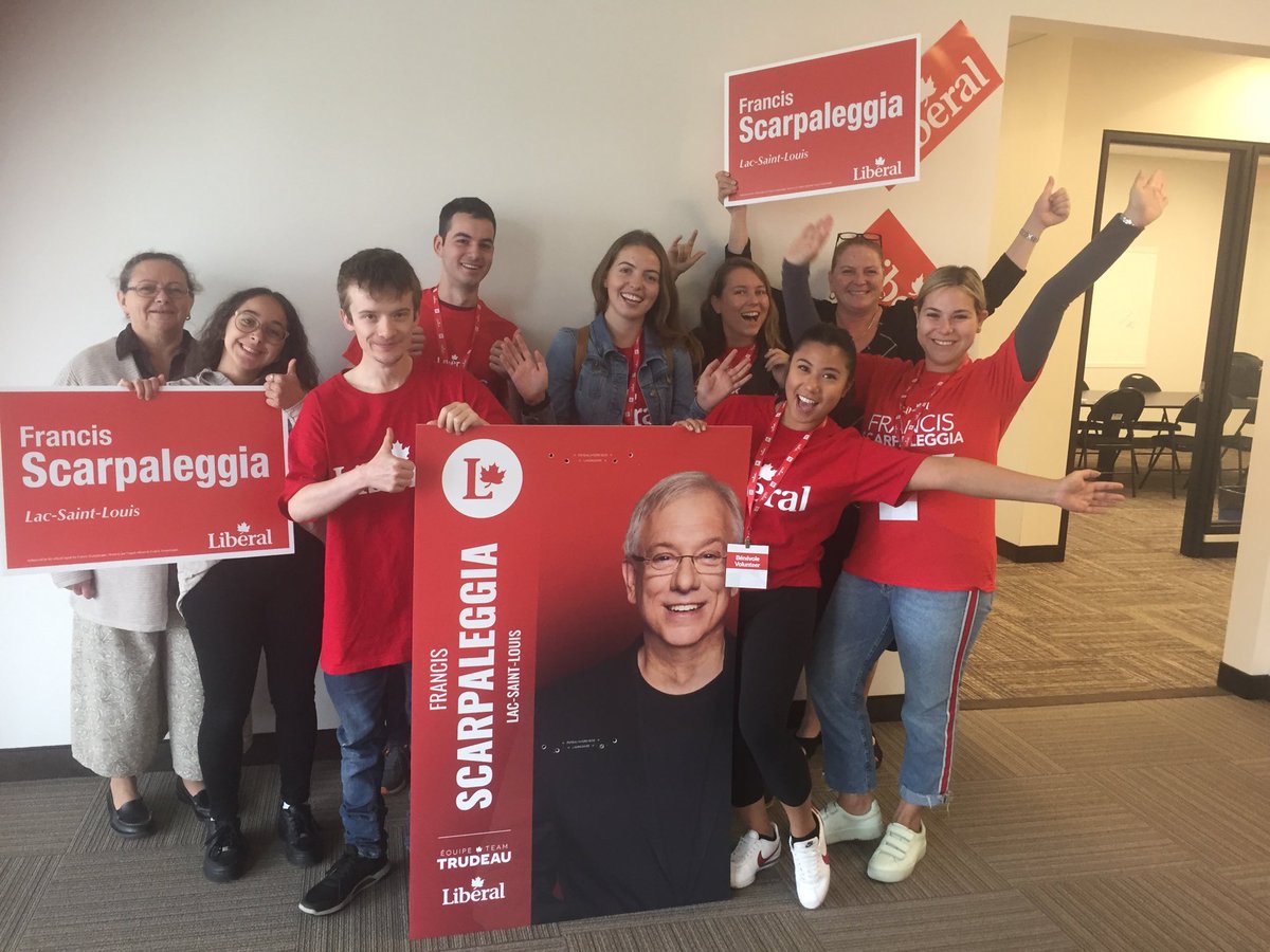 ScarpaleggiaLSL's tweet photo. TeamScarp volunteers getting ready to hit the doors in Lac-Saint-Louis for this weekend's National Liberal Day of Action #DayOfAction #PLCQ #cdnpoli @liberal_party
Cet après-midi on frappe au portes, demain aussi, et lundi, mardi... #JournéeDAction @parti_liberal https://t.co/y6mHDdtMPb