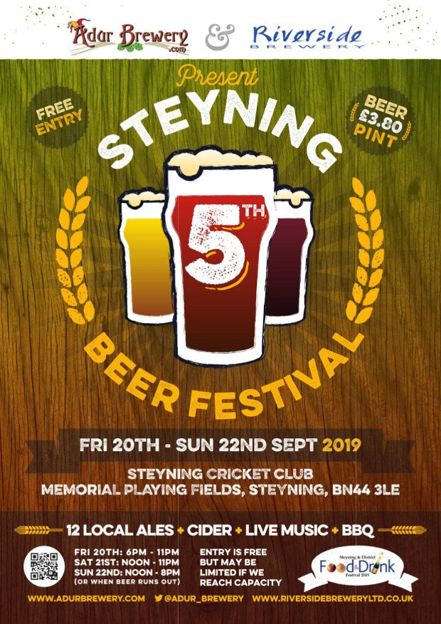 <a href="/SteyningFDFest/">SteyningFoodFestival</a> Beer Festival next Friday - Sunday. Beers from @HeathenBrewers <a href="/360degreebeer/">360° Has Moved!</a> <a href="/Riverside_brew/">Riverside Brewery</a> <a href="/adur_brewery/">Adur Brewery</a> and 2 more!