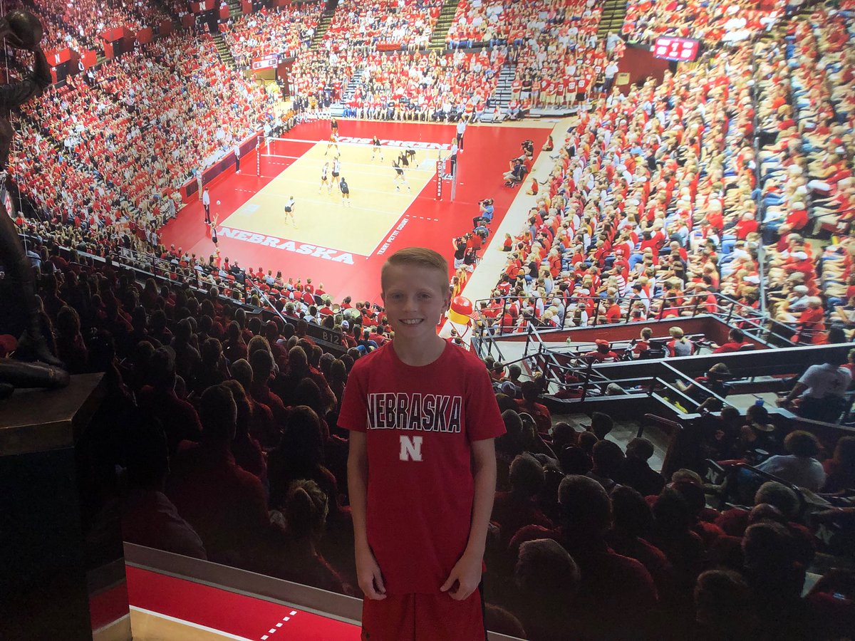 #Huskers Cooper’s first volleyball game #GBR