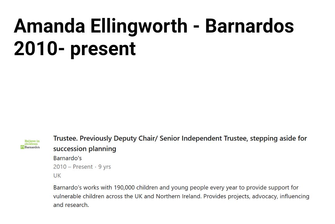 No matter which charity Amanda Ellingworth presided over as director, it was invariably beset by paedophilia and coverups. So, too, Bernardo's, where she has been since 2010: