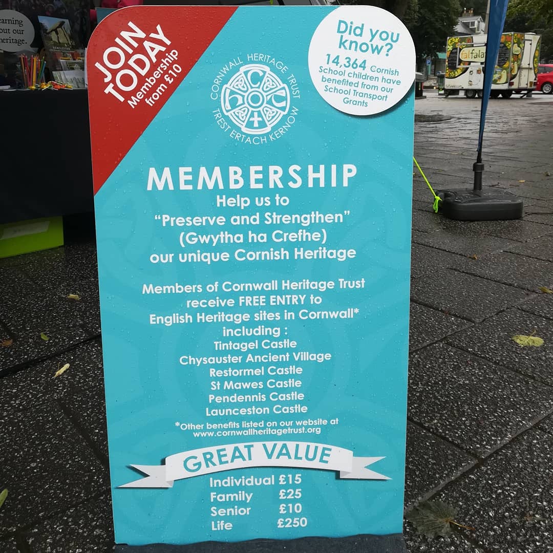 Membership of CHT is such a good deal, even if we do say so ourselves!  For £25 a family can visit all of the English Heritage properties in Cornwall as many times as they like AND support our work at the same time!  cornwallheritagetrust.org/cornwall-herit…