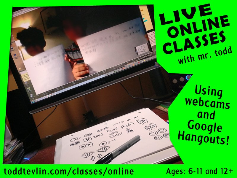 mrtoddsartclass's tweet image. Finished 1st BEG. KIDScomicWORKSHOP class w/ 2 kids from West Coast! Want unique exp for your child? Consider my LIVE PRIVATE ONLINE CLASSES w/ webcams &amp;amp; Google Hangouts! 

toddtevlin.com/classes/online/

#onlineclass #drawingclassesforkids #drawingclass #onlinedrawingclass #kidsclasses