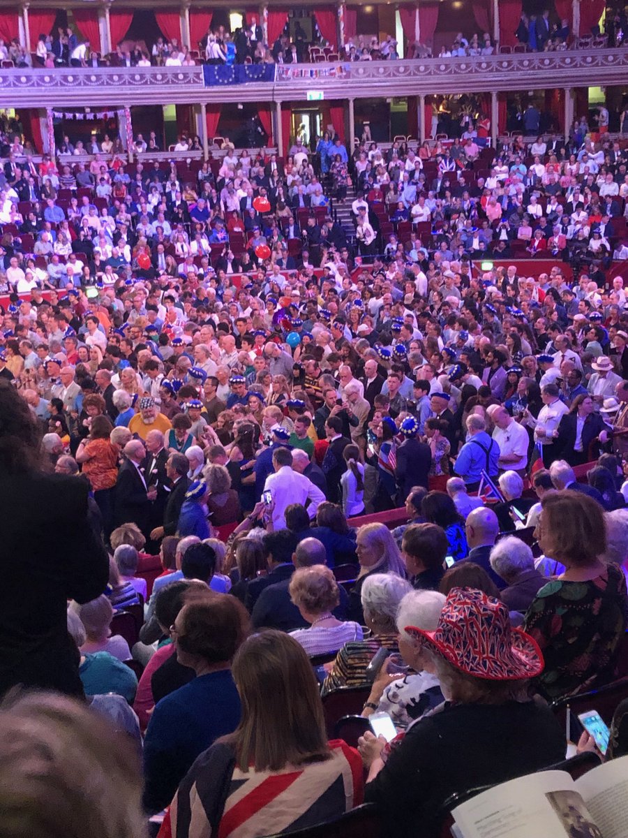 denisstaunton's tweet photo. EU flags and berets galore at the Albert Hall for the Last Night of the Proms https://t.co/IjMFKeKQEP