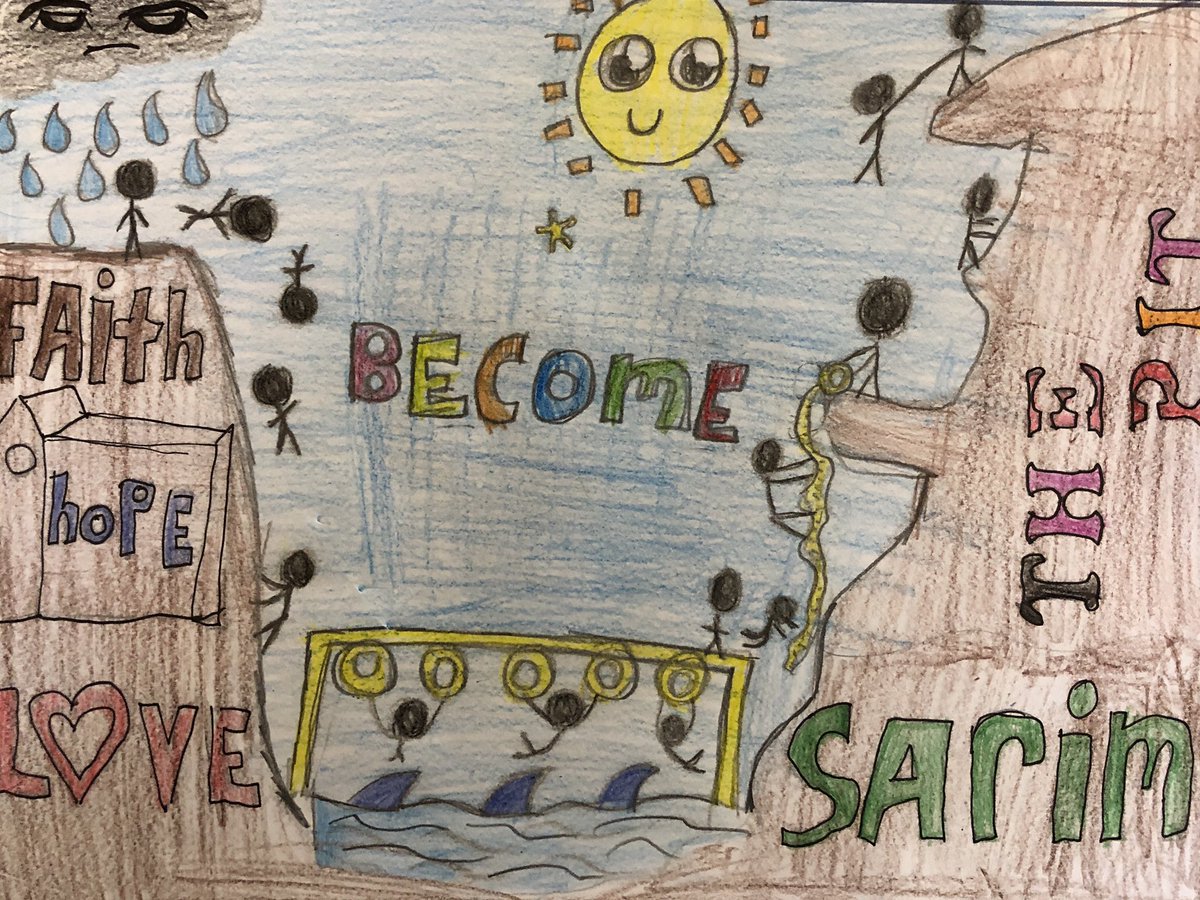 stmargaretsoldh's tweet photo. Super impressed with Oak Class @stmargaretsoldh and the art work they have produced for their reflective journals - many of them chose to depict #TheLearningLine @Roy_Leighton and our school values of Faith, Hope and Love. https://t.co/550SFEyvp9