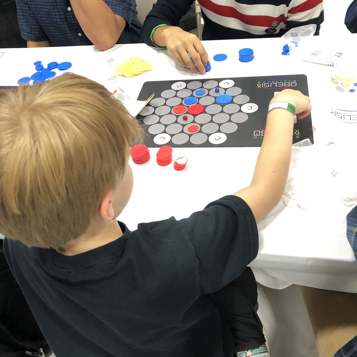 FamilyGamersAA's tweet photo. And now Obelisk Overthrow (https://t.co/X8vsKKCJKG). So many neat games at @BostonFIG today. https://t.co/aKO5ErpwRv