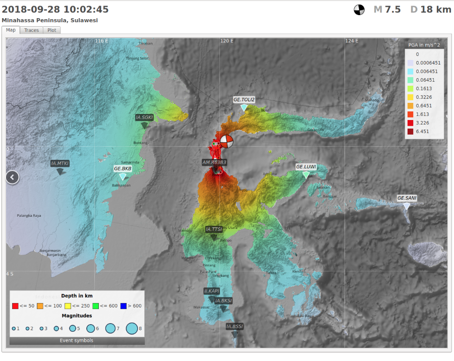 raspishake's tweet photo. Plate rupturing or #landslide? What caused the #tsunami after the M7.5 #earthquake North of #Palu #Indonesia last year? Our colleagues at Gempa made a great analysis of the events with the same software used in #RaspberryShake called #SeisComP3 ➡️ https://t.co/2I0Zz6K25l https://t.co/5ewShsRYRR