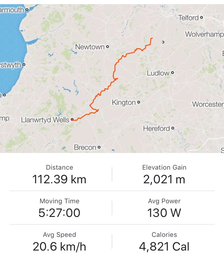 RichardDCaple's tweet photo. Good day on second leg of #touroduff 112km, 2000 meters of climbing, 2 punctures, numerous wrong turns and an “encounter” with some wildlife. Now, where’s the pub... https://t.co/TLSoNzVX91