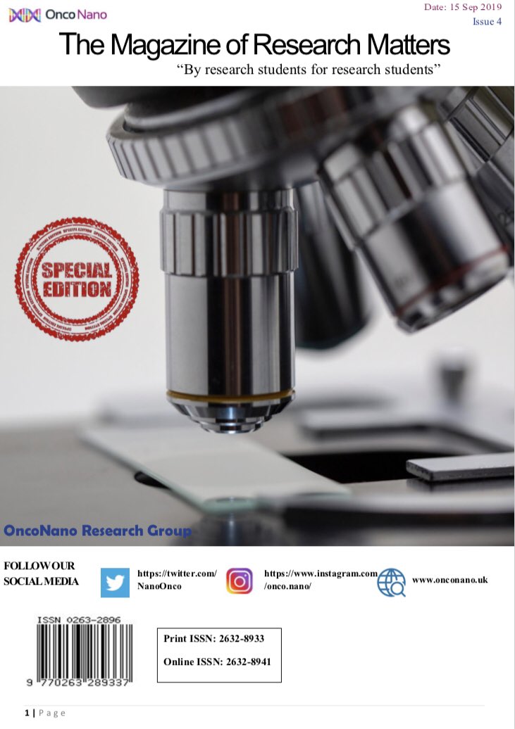 NanoOnco's tweet photo. We just published our 4th magazine.  Please dm me for a pdf copy or access it via ResearchGate (https://t.co/nLDFQCTkLG)
.
#phdchat #AcademicTwitter #AcademicChatter #research #phdlife #phdchat @MiddlesexSU @seanjwellington @NirushaW @MDXSAT @CPMDXSU @MDXLibrary @MDXEcho https://t.co/hMMS4PHsgY
