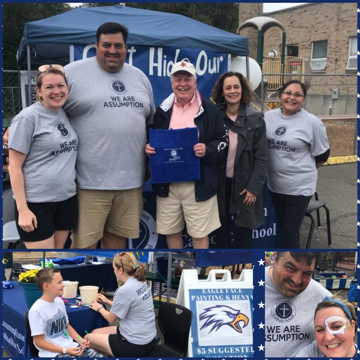 AssumptionFFLD's tweet photo. Every day is a great day to be an Eagle at Assumption! Thanks to our parent volunteers for coming out and a big thanks to Fairfield First Selectman Mike Tetreau for stopping by with his wife today! https://t.co/IynhbTBDNJ